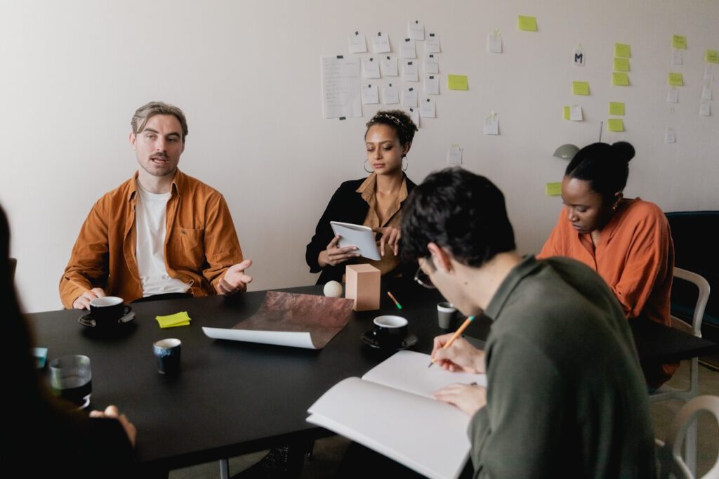 creative agency team in a brainstorm